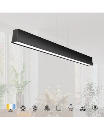 HANOK * LÁMPARA LINEAL LED 38W 4000K 110º NEGRA